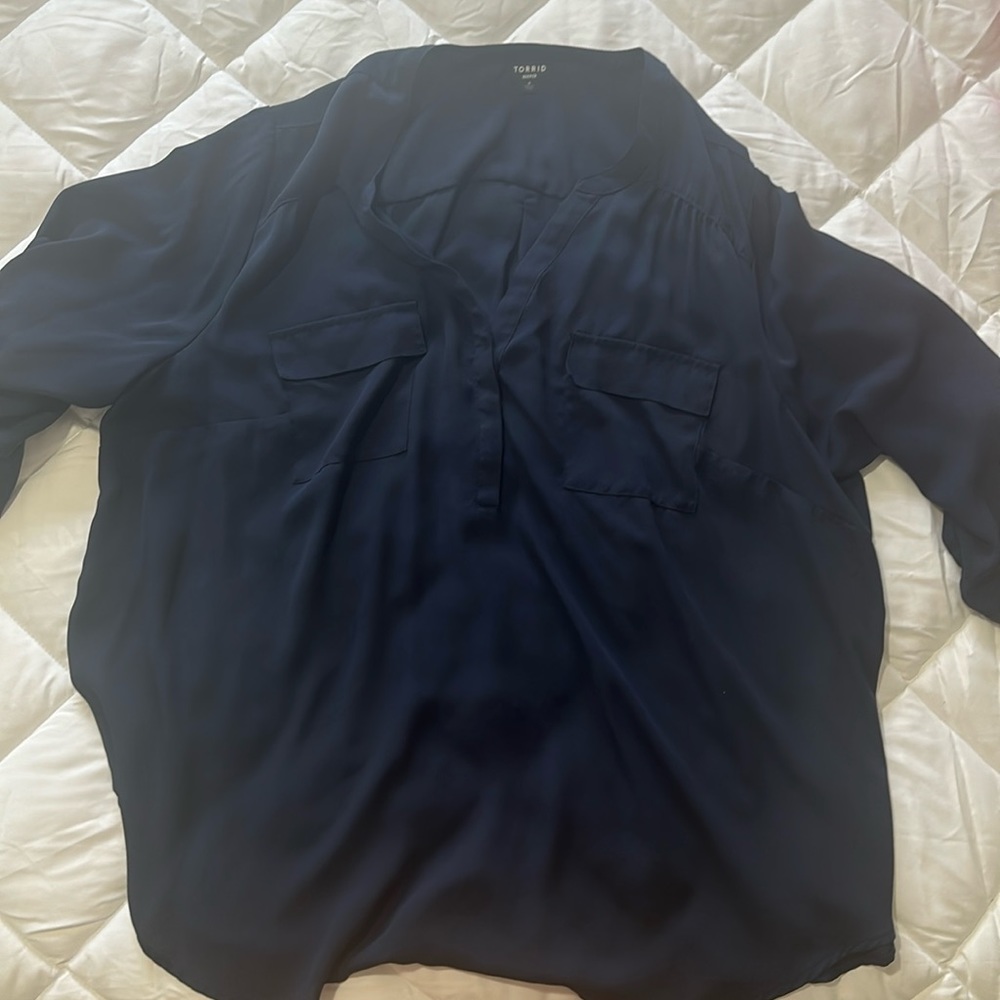 Torrid Harper Navy Blouse